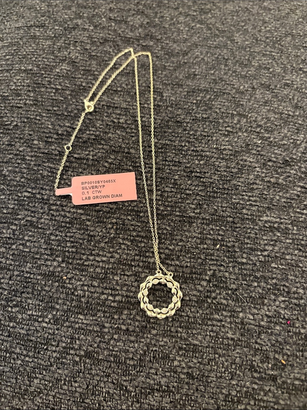 Sterling Silver Lab-Grown Diamond Open Circle Necklace - Silver